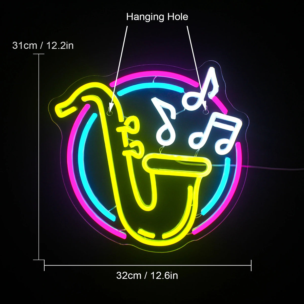 Saxophone 5V USB LED Neon Sign - Budget Friendly