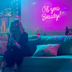 Oh You Beauty – LED-neonreclame (5 V USB)