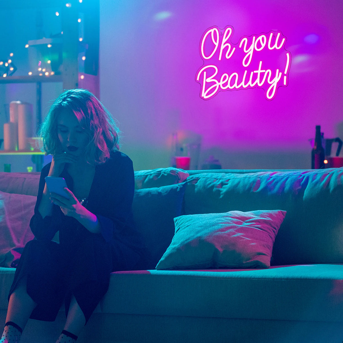 Oh You Beauty – LED-neonreclame (5 V USB)
