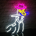 Eend met cowboyhoed – LED-neonbord (5 V USB)