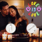 LOVE IS LOVE – Hartjes en kleurrijke letters – LED-neonbord (5 V USB)