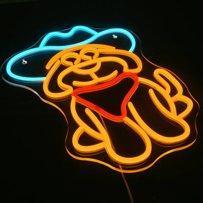 Cowboy Dog 5V USB LED Neon Sign - Budget Friendly
