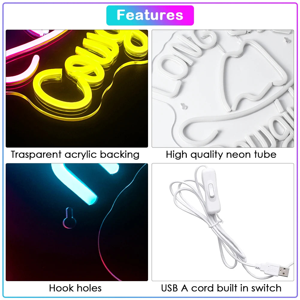 Long Live Cowgirls 5V USB LED Neon Sign - Budget Friendly