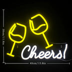 Cheers! – Klinkende wijnglazen – LED-neonbord (5 V USB)