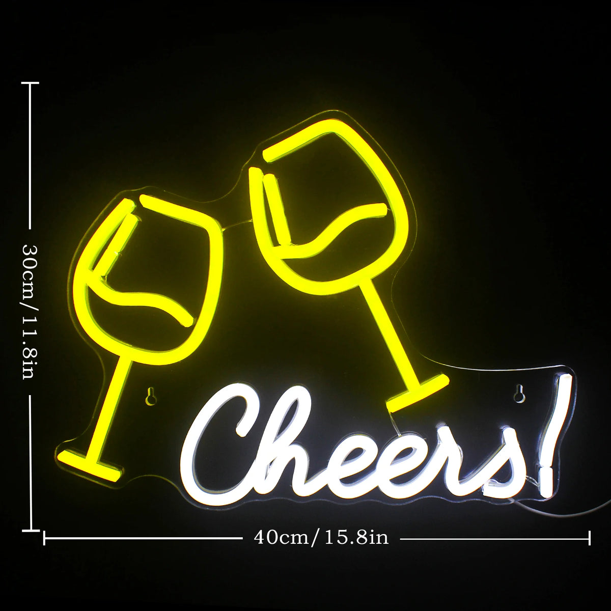 Cheers! – Klinkende wijnglazen – LED-neonbord (5 V USB)