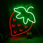 Aardbei – LED-neonbord (5 V USB)