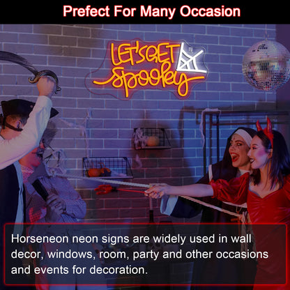 Let's Get Spooky 5V USB LED Neon Sign - Budget Friendly