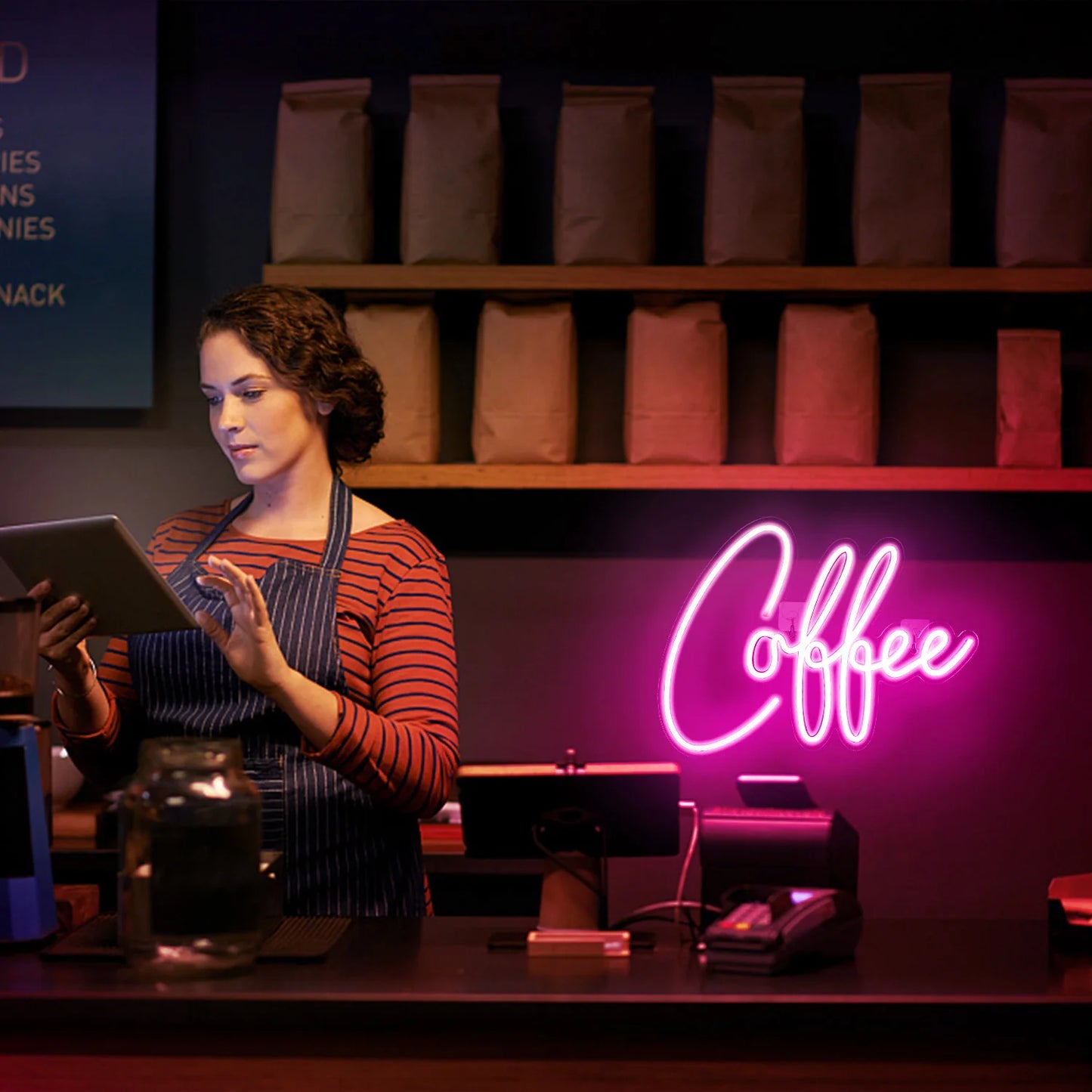 Pink Coffee 5V USB LED Neon Sign - Budget Friendly
