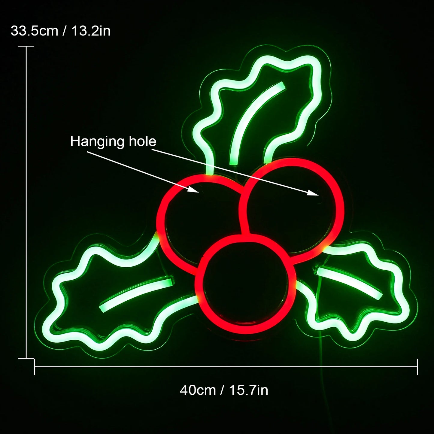 Christmas Decoration Holly Fruit 5V USB LED Neon Sign - Budget Friendly