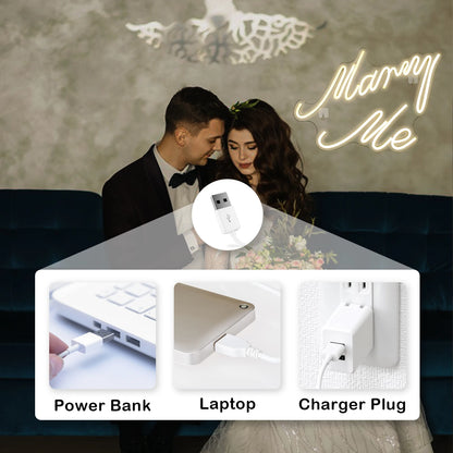 Marry Me 5V USB LED Neon Sign - Budget Friendly