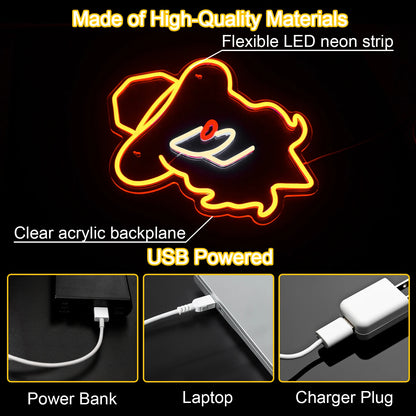 Cowboy Girl Hats 5V USB LED Neon Sign - Budget Friendly