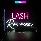 LASH ROOM – Wimpers in plaats van de O-letters – LED-neonreclame (5 V USB)
