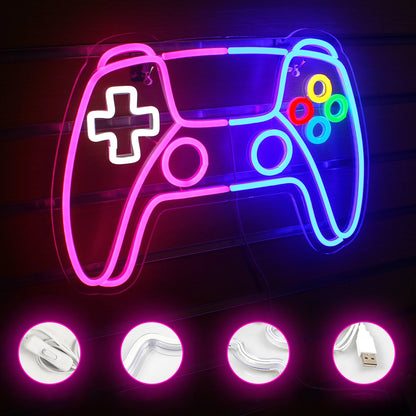 Pink Blue Games Console 5V USB LED Neon Sign - Budget Friendly