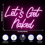 Let's Get Naked 5V USB LED Neon Sign - Budget Friendly