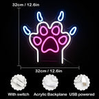 Dog Paw 5V USB LED Neon Sign - Budget Friendly