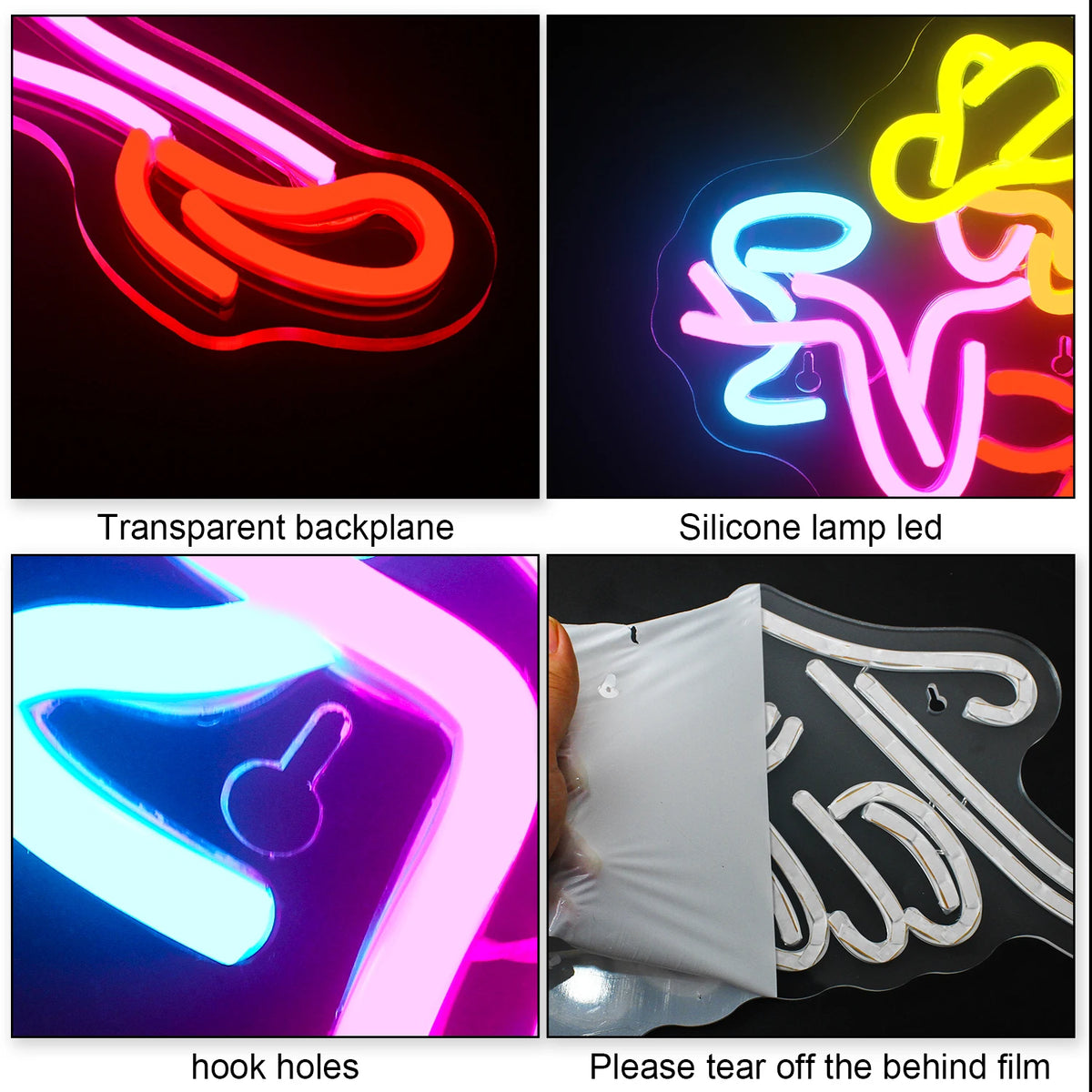 Kleurrijk vrouwensilhouet – LED-neonbord (5 V USB)