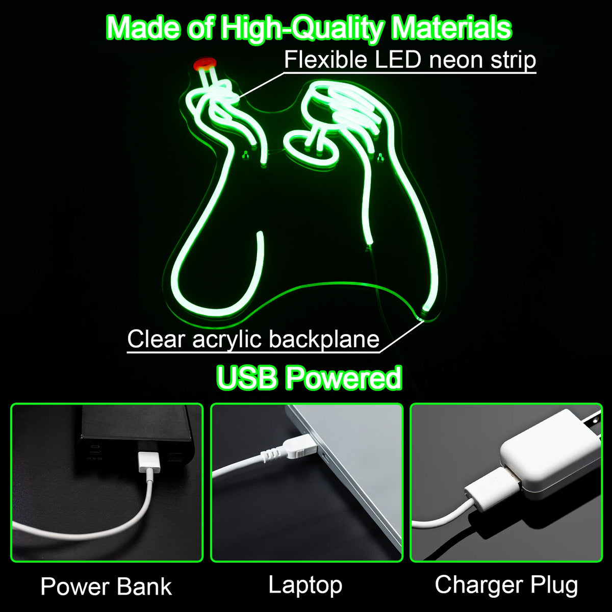 Rook- en drankmotief – LED-neonbord (5 V USB)