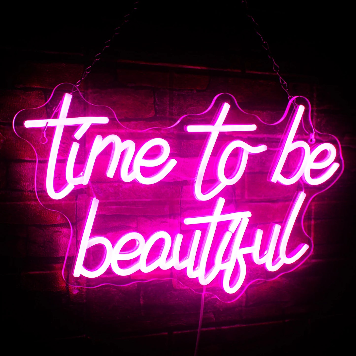 Time to be beautiful 5V USB LED Neon Sign - Budget Friendly
