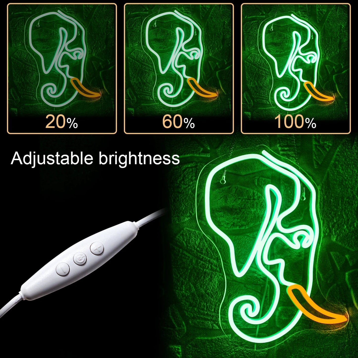 Elephant 5V USB LED Neon Sign - Budget Friendly