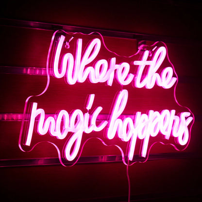Where The Magic Happens 5V USB LED Neon Sign - Budget Friendly