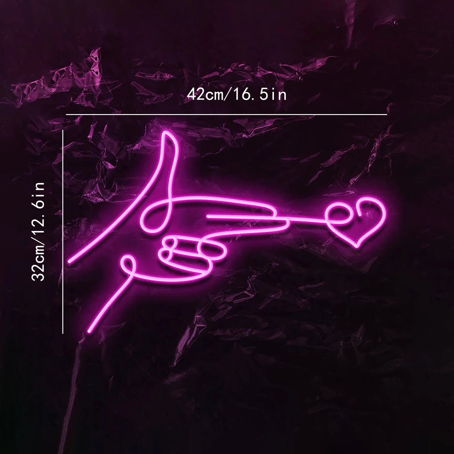 Finger Heart 5V USB LED Neon Sign - Budget Friendly