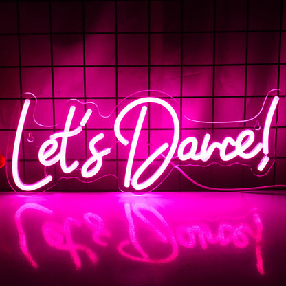 Lets Dance 5V USB LED Neon Sign - Budget Friendly