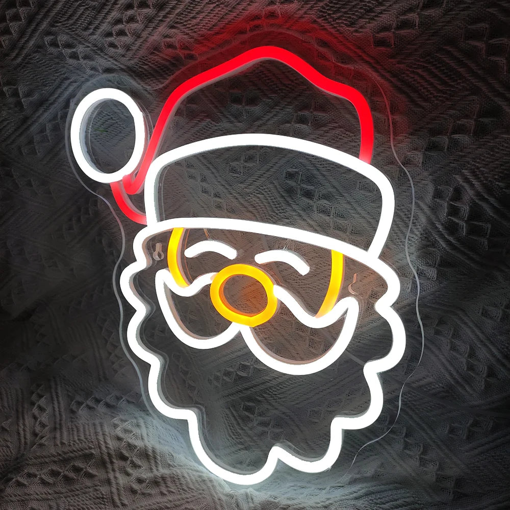 Santa Claus Face 5V USB LED Neon Sign - Budget Friendly
