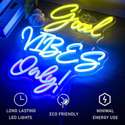 Good Vibes Only 5V USB LED Neon Sign - Budget Friendly