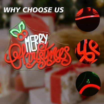 Merry Christmas 5V USB LED Neon Sign - Budget Friendly