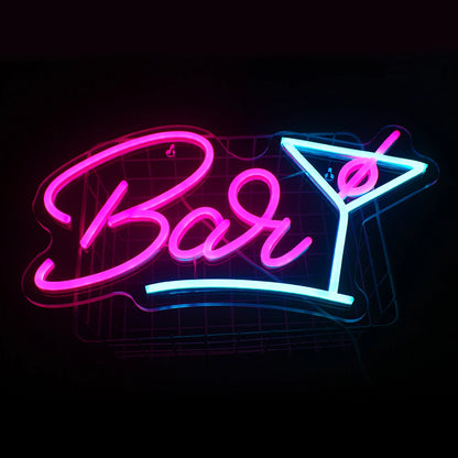 Bar Wine Glass 5V USB LED Neon Sign - Budget Friendly