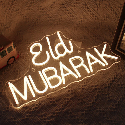 Eid Mubarak 5V USB LED Neon Sign - Budget Friendly