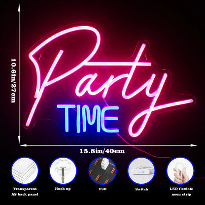 Party Time 5V USB LED Neon Sign - Budget Friendly