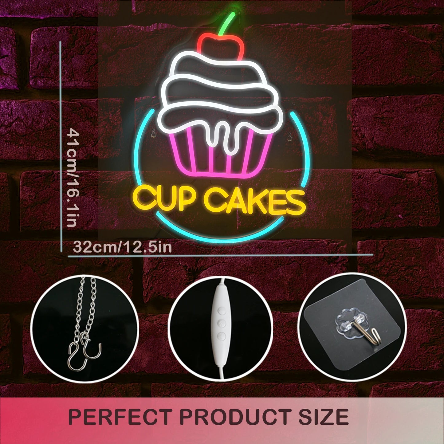 Cup Cake 5V USB LED Neon Sign - Budget Friendly
