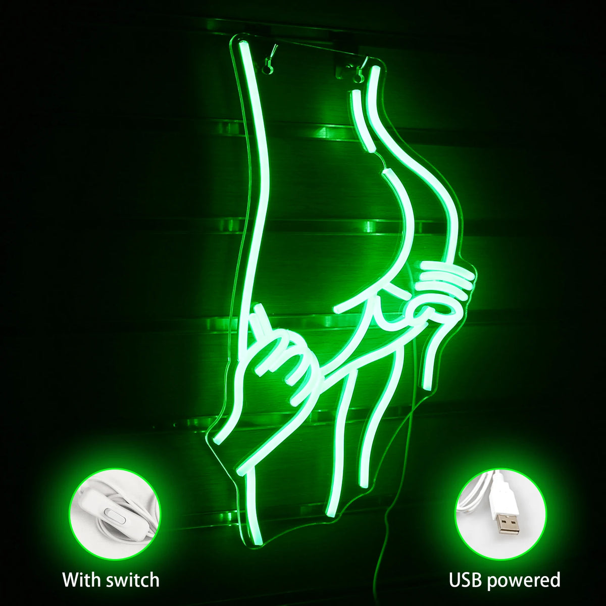 Vrouwensilhouet – LED-neonbord (5 V USB)