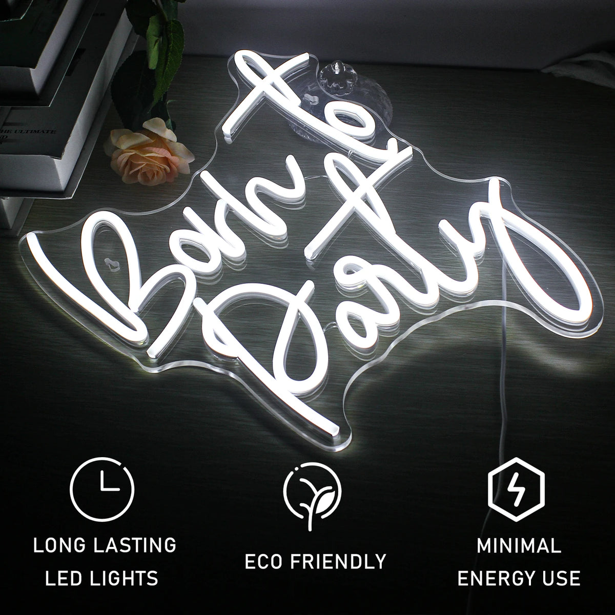 Born to Party 5V USB LED Neon Sign - Budget Friendly