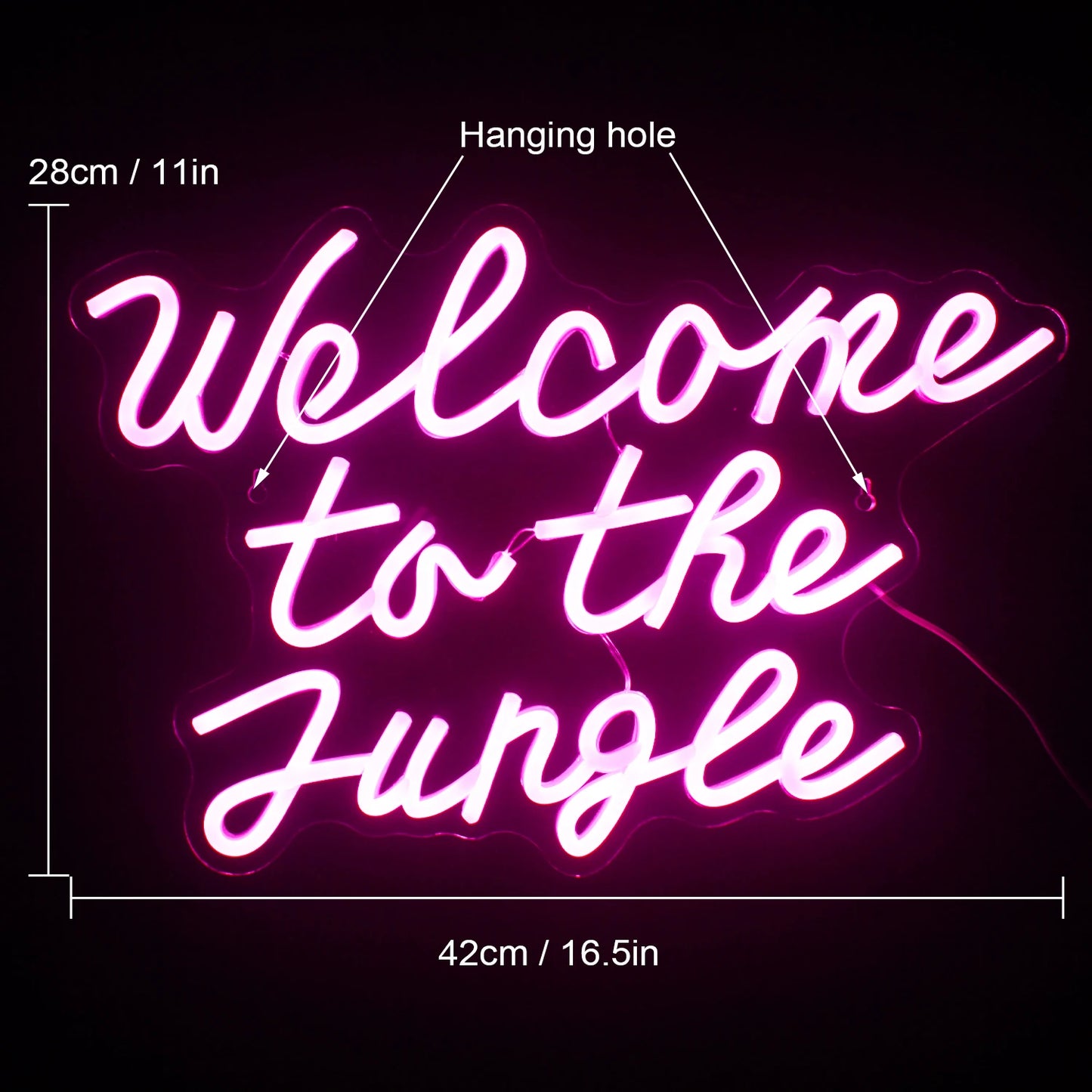 Welcome to the Jungle 5V USB LED Neon Sign - Budget Friendly