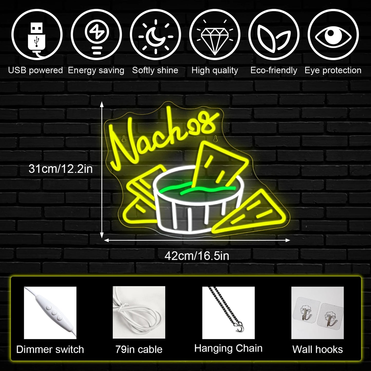 Nachos 5V USB LED Neon Sign - Budget Friendly