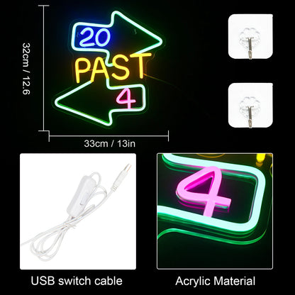 20 past 4 5V USB LED Neon Sign - Budget Friendly