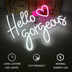 Hello Gorgeous – Hart – LED-neonreclame (5 V USB)