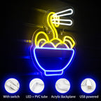 Ramennoedels – LED-neonbord (5 V USB)