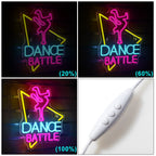 DANCE BATTLE – Danser en driehoeksomtrek – LED-neonbord (5 V USB)