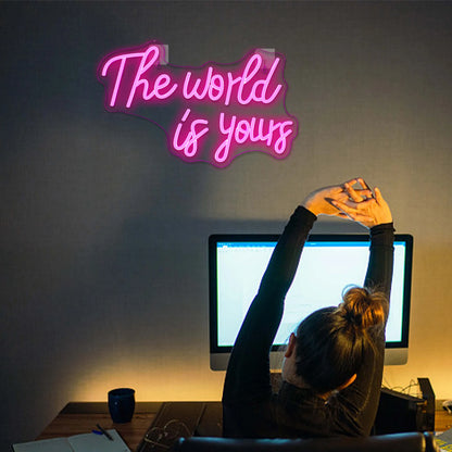 The World Is Yours 5V USB LED Neon Sign - Budget Friendly