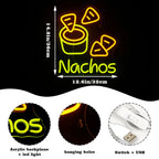 Nachos – Tortillachips en dip – LED-neonreclame (5 V USB)