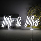 Mr & Mrs 5V USB LED Neon Sign - Budget Friendly