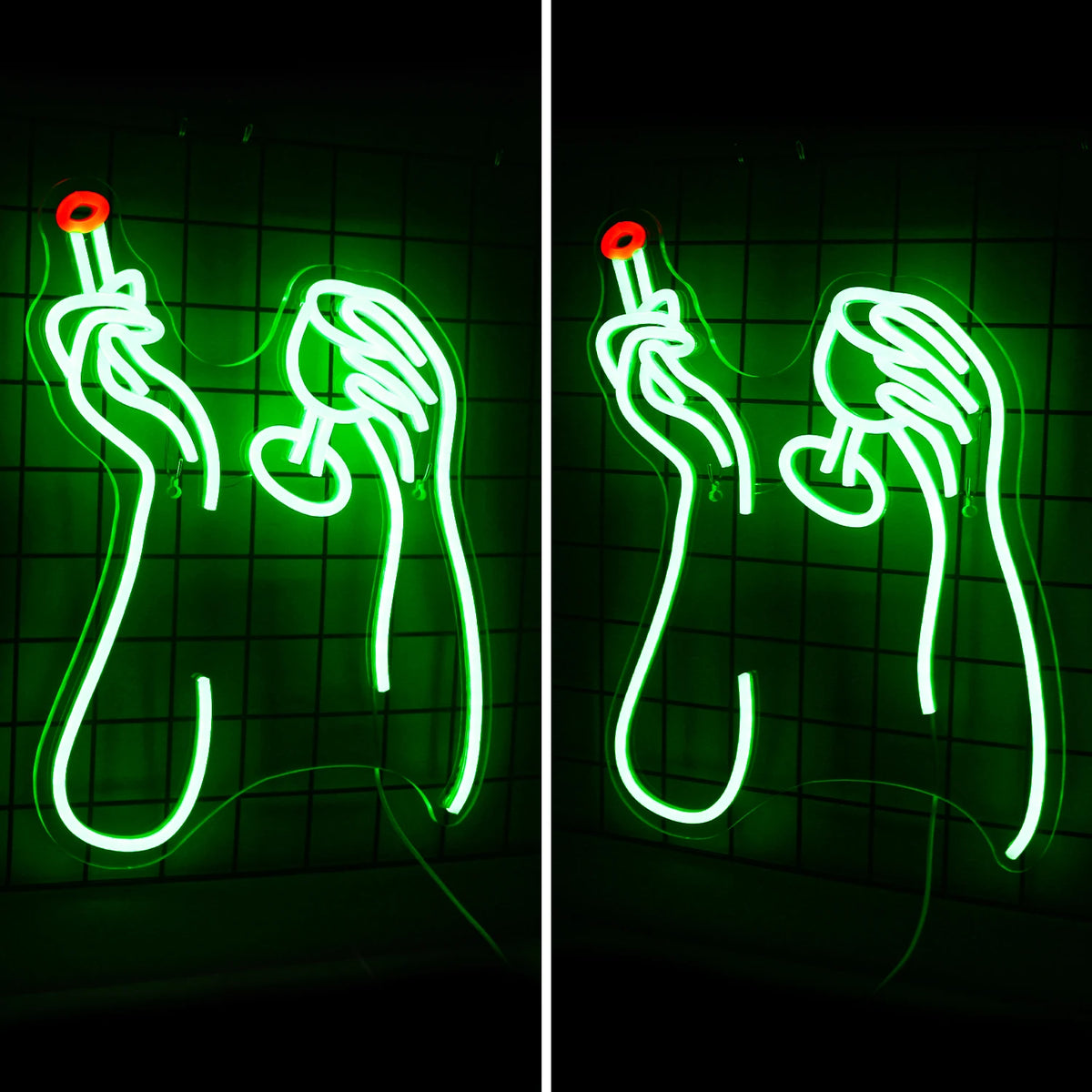 Rook- en drankmotief – LED-neonbord (5 V USB)