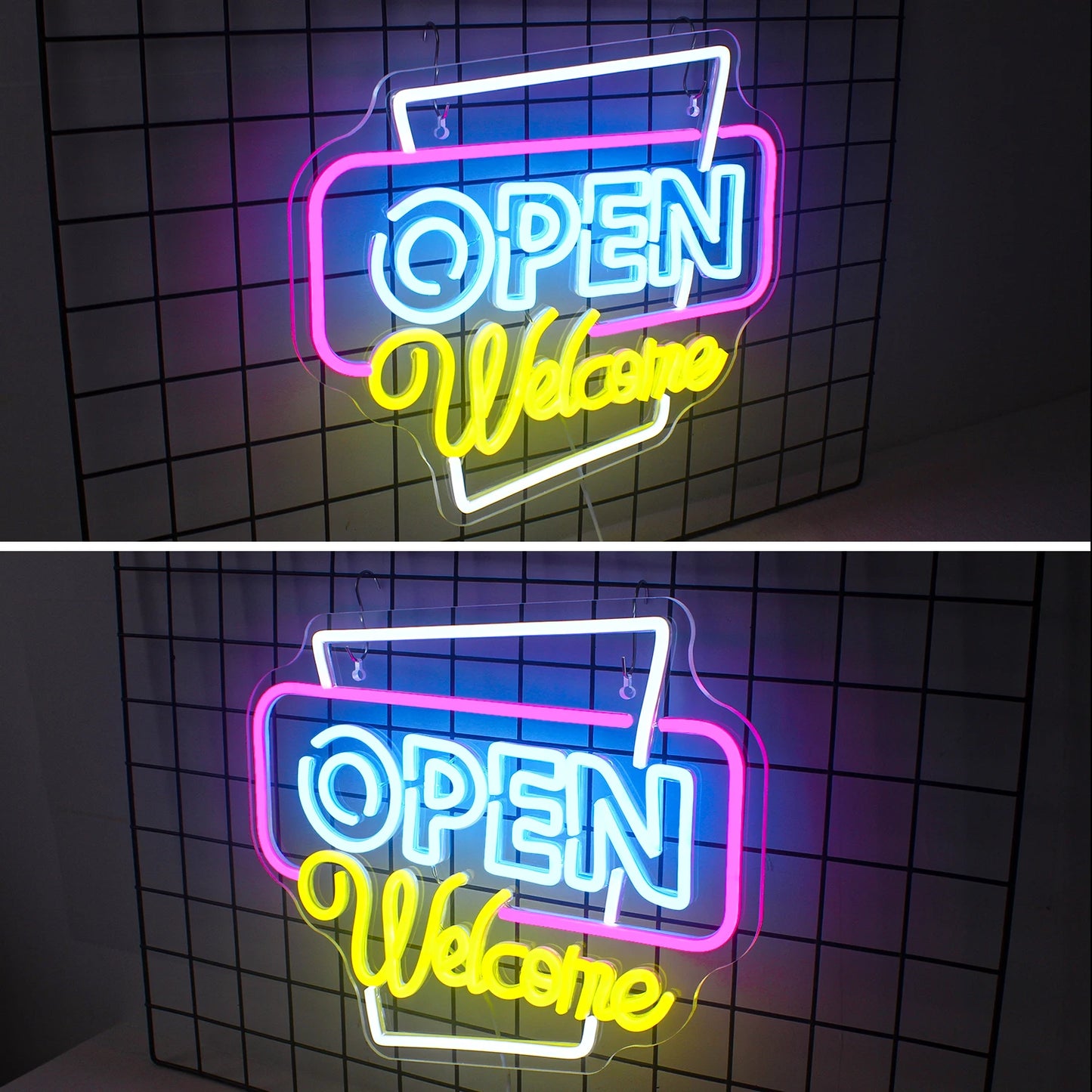 Open Welcome 5V USB LED Neon Sign - Budget Friendly