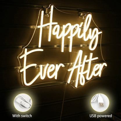 Happily Ever After 5V USB LED Neon Sign - Budget Friendly