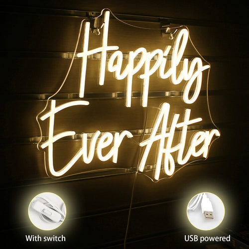 Happily Ever After 5V USB LED Neon Sign - Budget Friendly