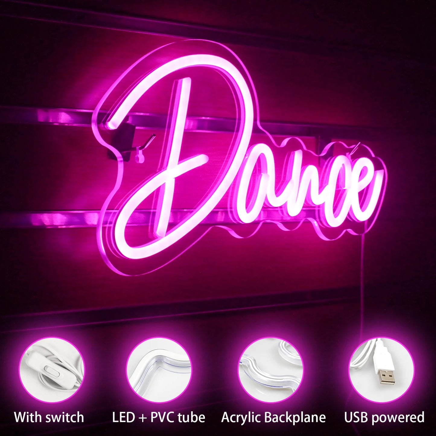 Dance 5V USB LED Neon Sign - Budget Friendly