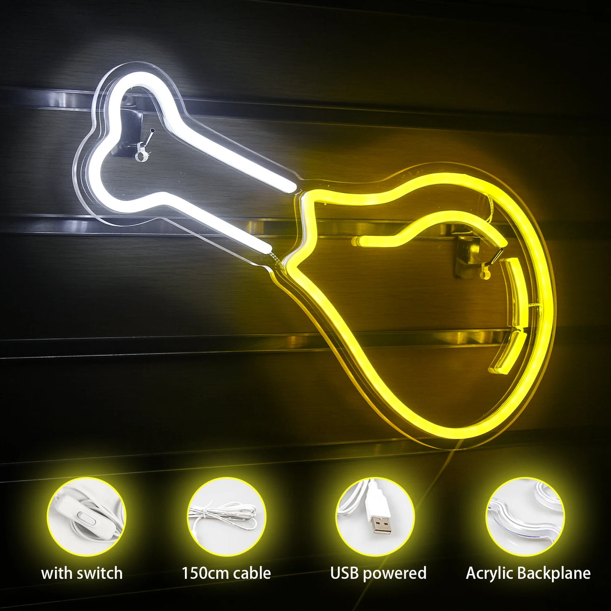 Chicken Drumstick 5V USB LED Neon Sign - Budget Friendly